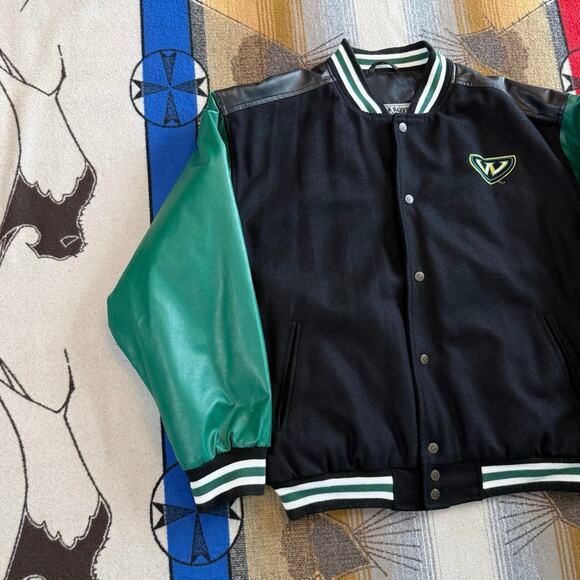 Vintage 90s Wayne State Warriors Steve & Barry’s Bomber Varsity Jacket Medium - Picture 6 of 11